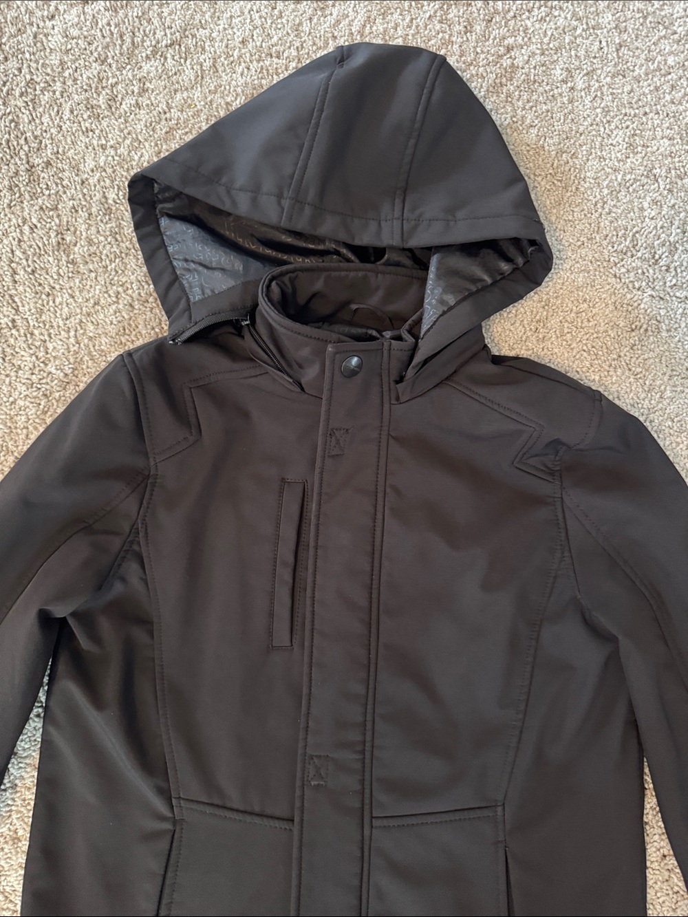 Kids Hooded Softshell Jacket - Black - Picture 6 of 14
